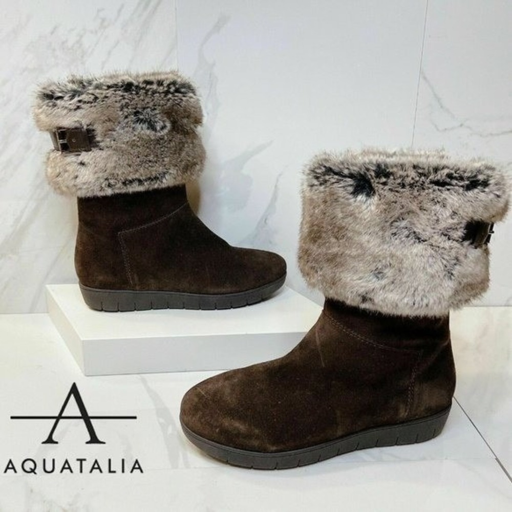 Aquatalia Walda Women's Waterproof Platform Flat Mid Calf Winter Boots US 7